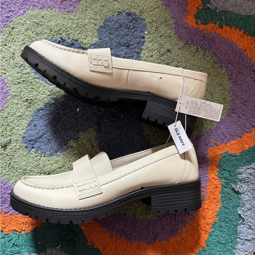 Old Navy Cream Textured Loafers for Women